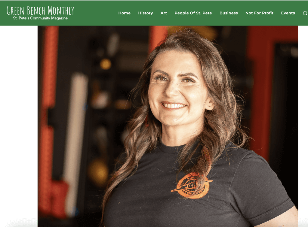 Olya Schaefer, the founder of The Athleticus Personal Training Studio, in Green Bench Monthly